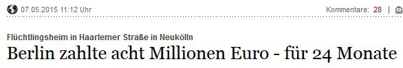 Berlin zahlt 8 Millionen